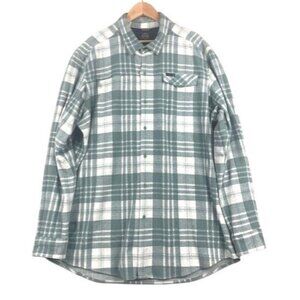 ATG Wrangler Men's 2XT Green & White Plaid Flannel Long Sleeve Regular Fit